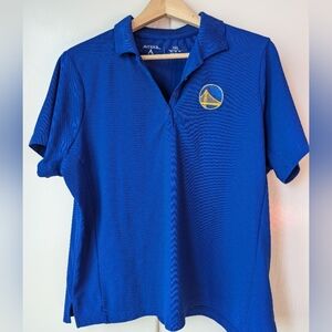 Antigua Golden State Warriors Womens Golf Polo Shirt Blue Logo Patch Size XXL